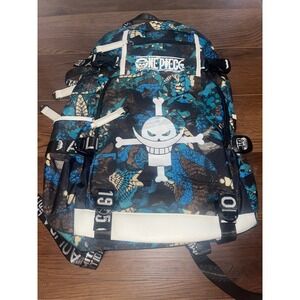 One Piece‎ Backpack Anime Manga Whitebeard Camo Print School Bag Laptop USB Port